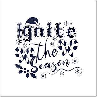 Festive Joy: "Ignite the Season" Winter Apparel Design Posters and Art